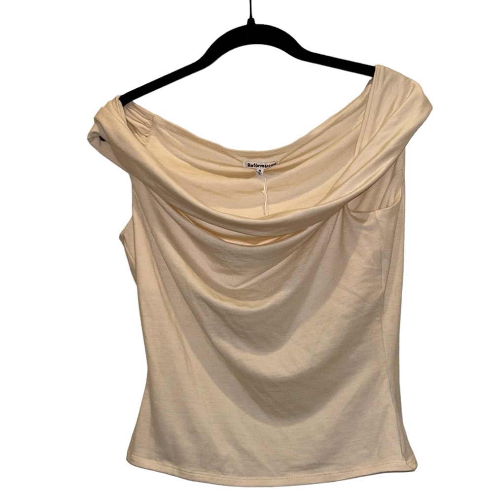 Reformation Cream Short Sleeve Top